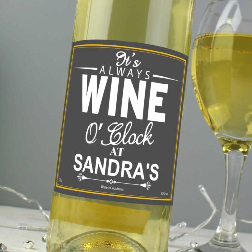 Personalised Wine O'Clock White Wine