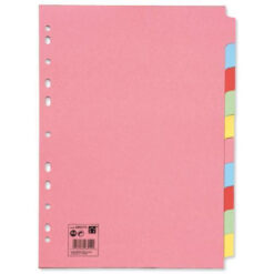 5 Star A4 12 Part Subject Dividers Multi Punched Manilla Board