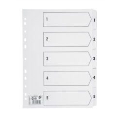 5 Star Office Index Dividers 1-5 Multipunched Tabs