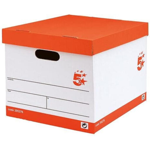 5 Star Storage Box White Heavy Duty (Pack of 10)