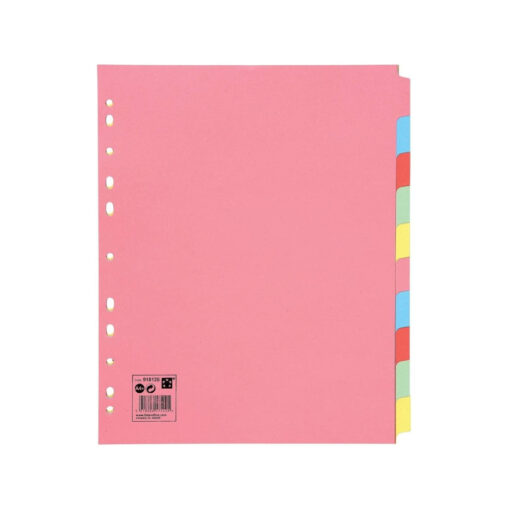 5 Star Wide File Dividers A4 Multi-Colour Tabs - 10-part