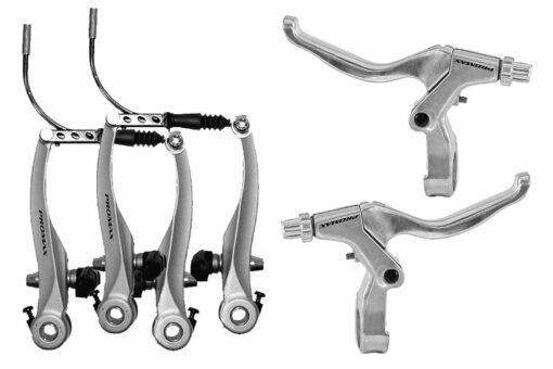 Promax Complete V-Brake Set Silver with Levers and Calipers