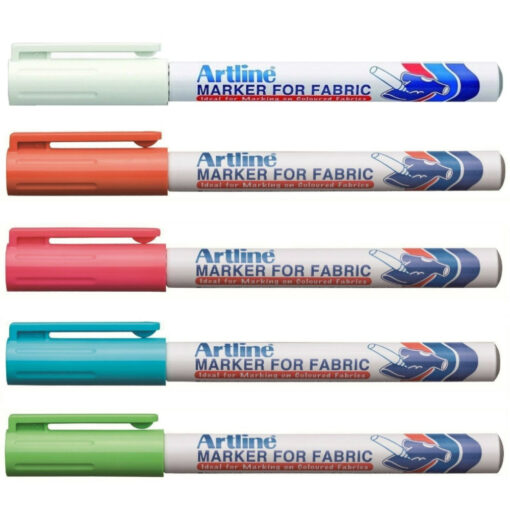 Artline EKC Marker for Fabric Bullet Tip Assorted Colours Pack of 5