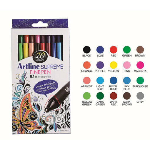 Artline Supreme Fine Pen 0.4mm EPFS-200 Pack of 20
