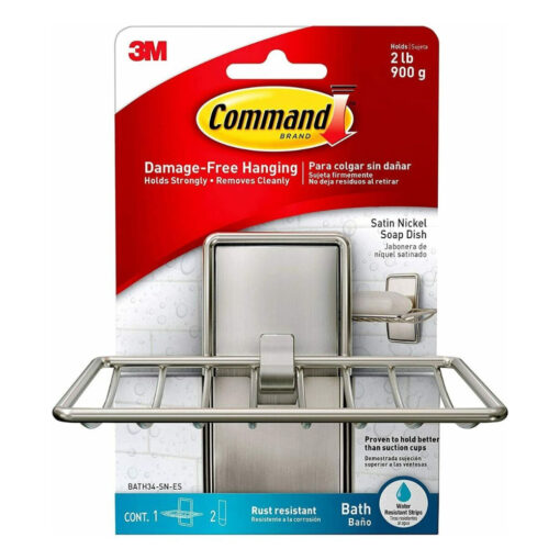 Command Bath Soap Dish Satin Nickel BATH34