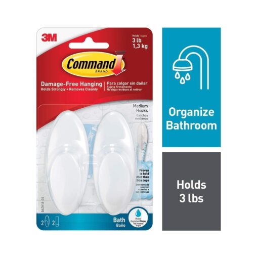Command Bath Towel Hook BATH18-ES Medium