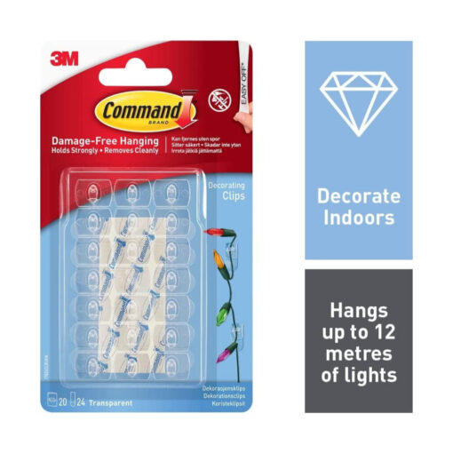 Command Clear Decorating Clips with Clear Strips 17026CLR