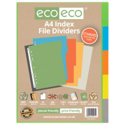 eco eco A4 Index File Dividers Tabs Pack of 5