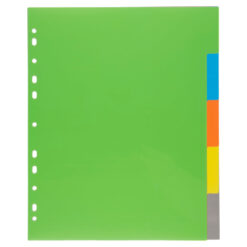 eco eco A4 Wide Index File Dividers Tabs Pack of 5