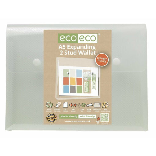 eco eco A5 Expanding 2 Stud Wallets Pack of 5