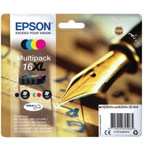 Epson 16XL High Capacity CMYK Ink Cartridge Multipack C13T16364012