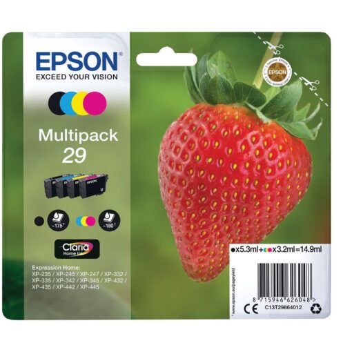 Epson 29 CMYK Ink Cartridge Multipack C13T29864012