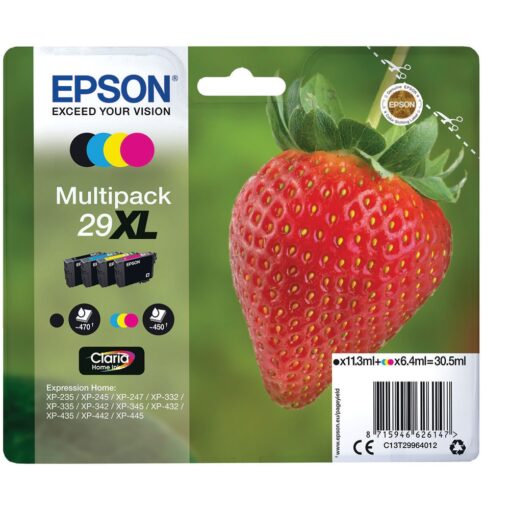 Epson 29XL High Capacity CMYK Ink Cartridge Multipack C13T29964012