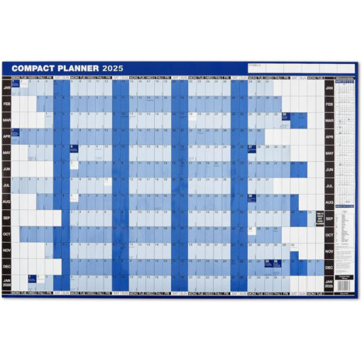 Morgan’s Direct 2025 Compact Year Wall Planner With Sticky Labels & Drywipe Marker