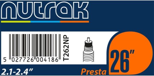 Nutrak 26 x 2.1-2.4" Presta Valve Bicycle Inner Tube