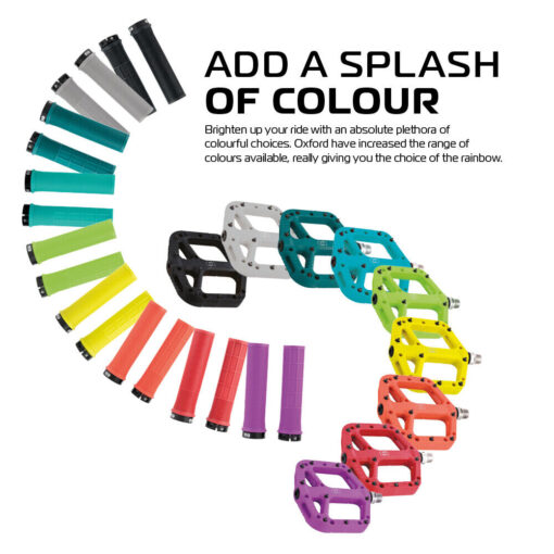 Oxford Loam 20 Nylon Flat Pedals or Matching Lock On Grips
