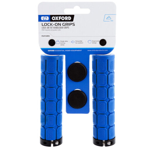 Oxford Lock On Fat Handlebar Grips 3 Colours - Blue