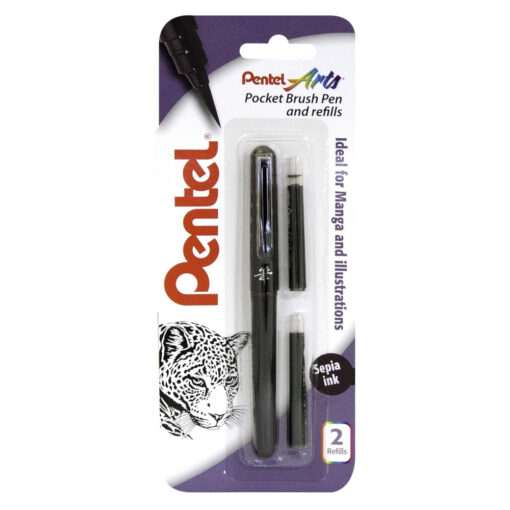 Pentel Brush Pen with 2 Cartridges XGFKP