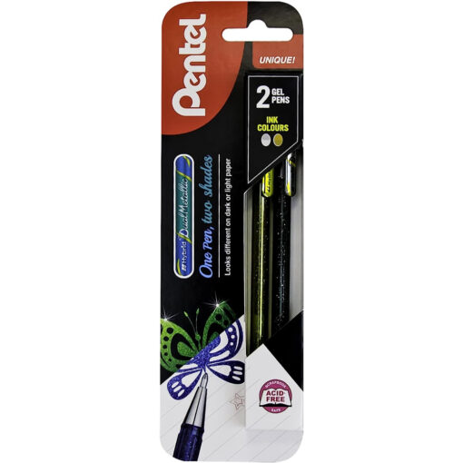 Pentel Hybrid Dual Metallic Twin Blister Pack XK110/2-XXZX
