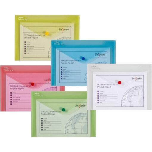 Snopake 11395 Polyfile A5 Press Stud Wallets