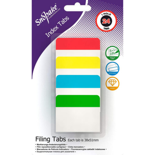 Snopake 15883 Index Filing Tabs 38x51mm Pack of 24