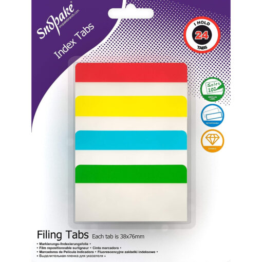 Snopake 15884 Index Filing Tabs 38x76mm Pack of 24