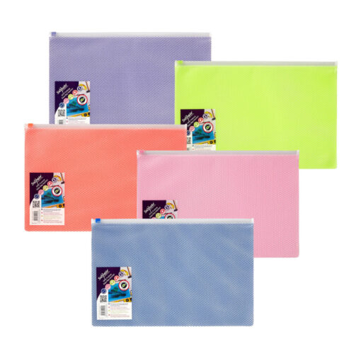Snopake A4+ Mesh Zip Bag Biodegradable Pack Of 5