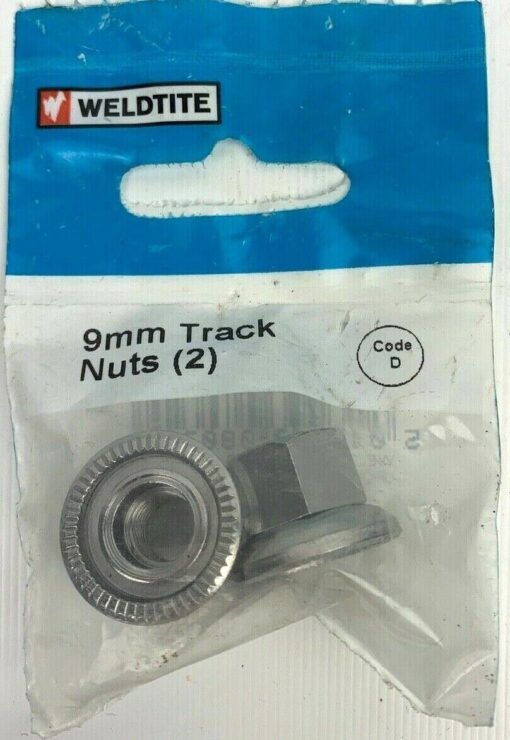 Weldtite Bicycle 9mm Track Nuts x 2