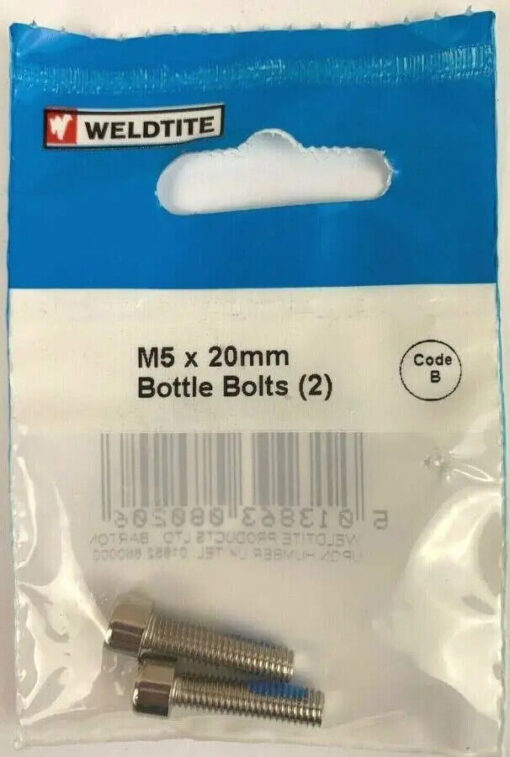 Weldtite Bike Bits M5 x 20mm Bottle Bolts x 2 WEL8020