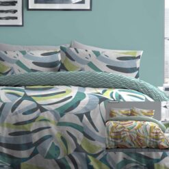 Akito Duvet Cover Set Greens & Yellows