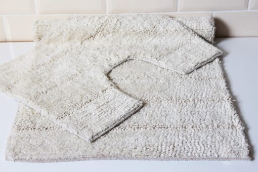 Bath Mat Set 2 Piece Washable - Chalk White