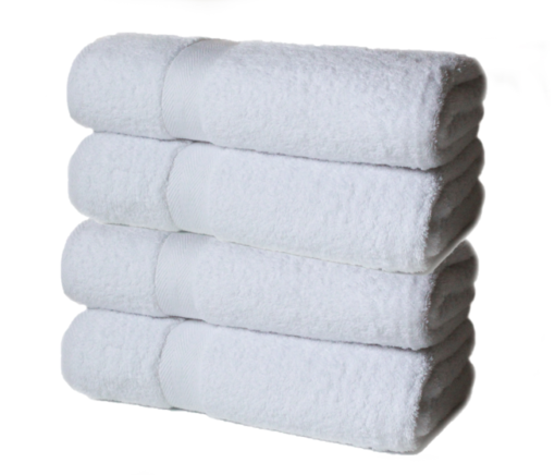 Bath Towels Set of 4 White Cotton 600GSM