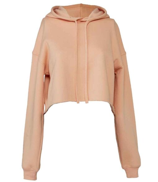 Bella Ladies Cropped Hoodie - Peach, XL