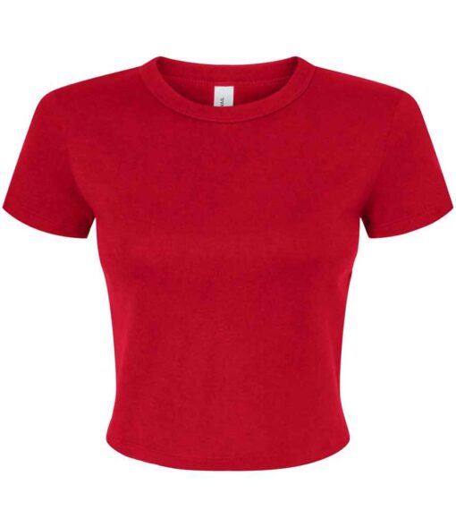 Bella Ladies Micro Rib Baby T-Shirt - Solid Red Blend, XXL