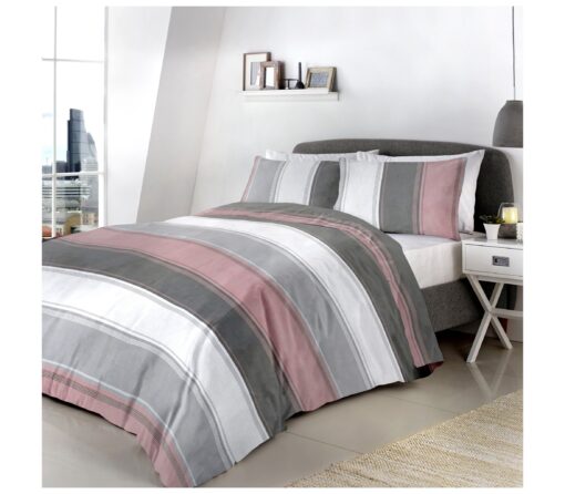 Betley Pink Blush Wide Stripe Bedding by Fusion