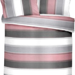 Betley Pink Blush Wide Stripe Bedding by Fusion - king-bed