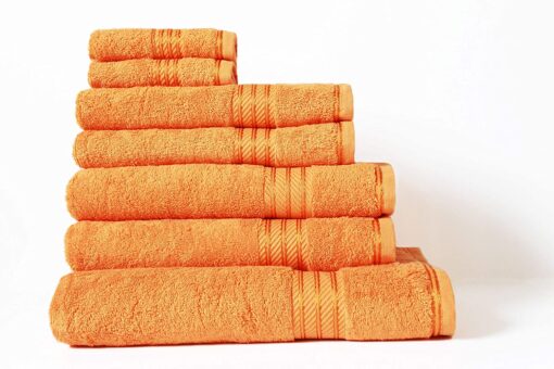 Burnt Orange Towels 500 GSM Supreme Cotton - 7-piece-pack-plus-a-mat