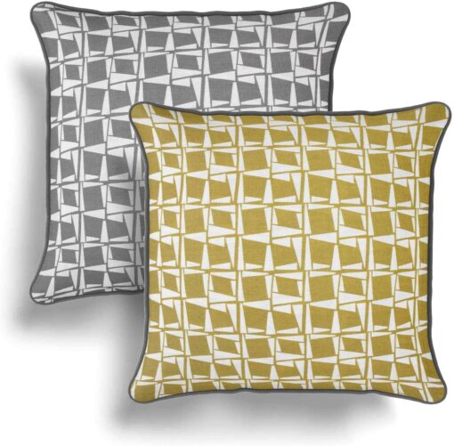 Capella Yellow and Grey Cushion Cover 43cm