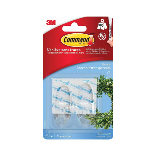 Command Medium Clear Hooks with Clear Strips 17091CLR