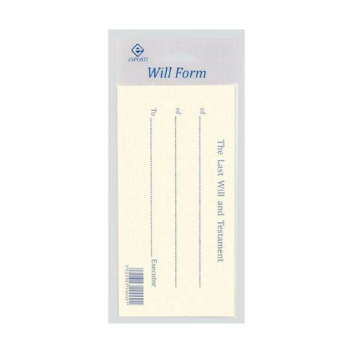 Esposti Last Will And Testament Form Printed Envelope Executor + Example Sealed Envelope