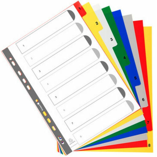 Exacompta A4 1-8 Plastic File Dividers