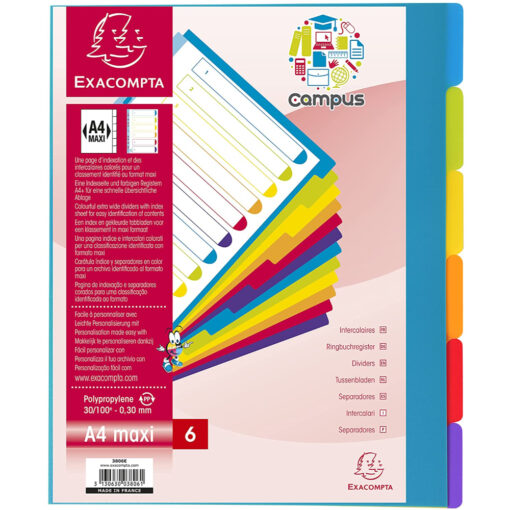 Exacompta Forever A4+ Extra Wide 12 Part Dividers