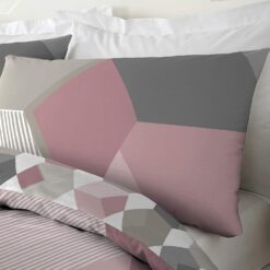 Hexagon Pink & Grey Duvet Cover Set by Fusion