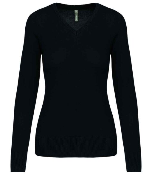Kariban Ladies Cotton Acrylic V Neck Sweater