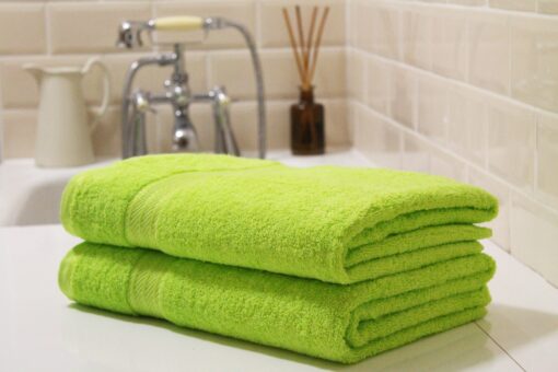 Large Bath Sheets 2 Pack Luxury Egyptian Cotton - Lime Green