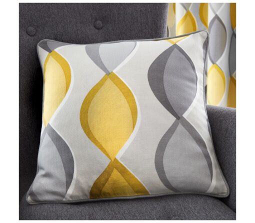 Lennox Grey and Yellow Cushion Cover 43 x 43 cm
