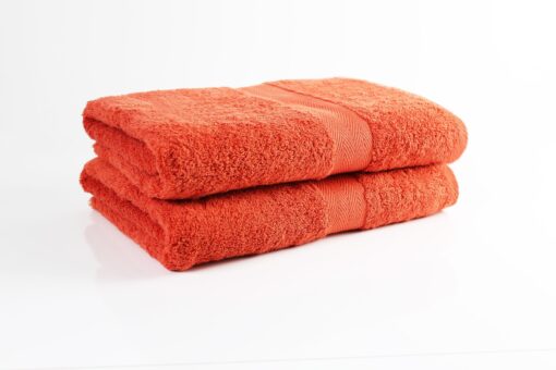 Luxor Spa Towels Dark Orange Towels Luxury Heavy 600 GSM Cotton Towels - bath-towel