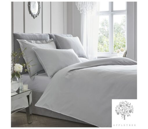 Luxury Duvet Set Grey 200 Thread Count 100% Soft Cotton - king-bed