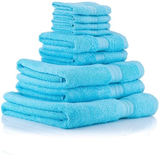 Matching Towel Set in Bright Blue Luxury Cotton - guest-towel-set