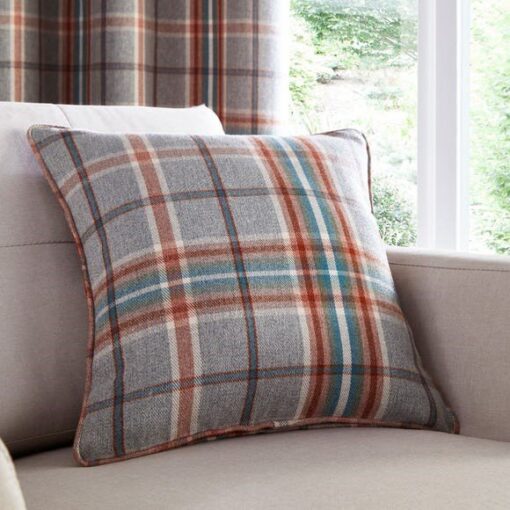 Melrose Teal and Grey Tartan Cushion Covers